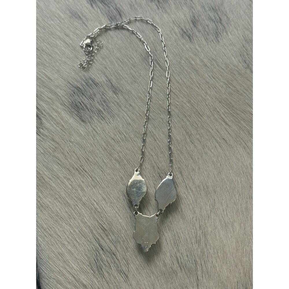 Sterling Silver Sonoran Gold Blue Golden Hills Turquoise Necklace Paperclip - Picture 5 of 13